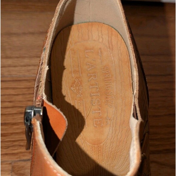 Handpainted Leather boho Oxford Pumps Size 39 L'Artiste by Spring Step Ophitia - Picture 9 of 14